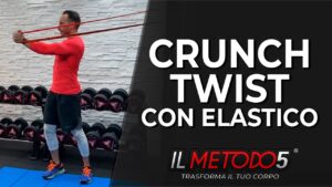 Crunch twist con elastico | ADDOMINALI