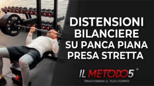 Distensioni bilanciere presa stretta panca piana